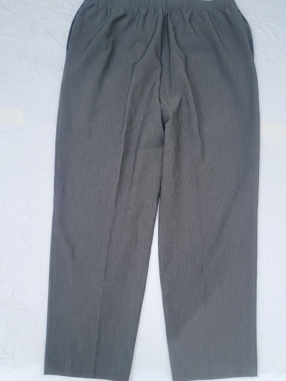 Alia Women's Charcoal Gray Elastic-Waist Dress Pants